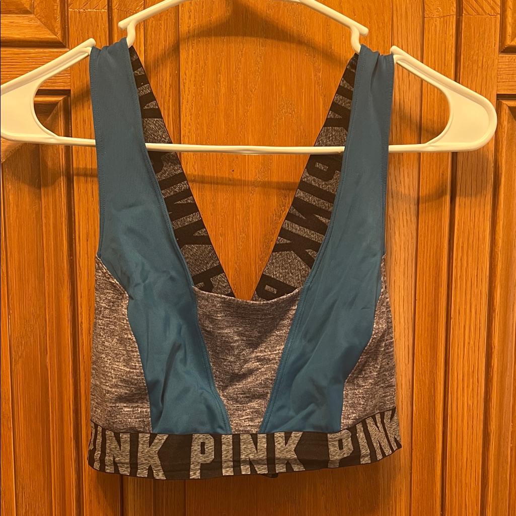 Pink Victoria's Secret Sports Bra - Teal And Gray